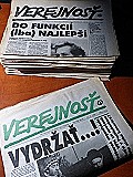 Archív média je obohatený o noviny VEREJNOSŤ vydávané počas Nežnej revolúcie a roku 1990